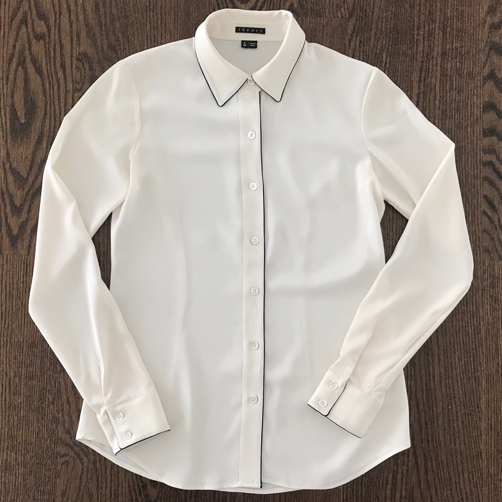 Theory Cully Cicero Button Down Blouse
